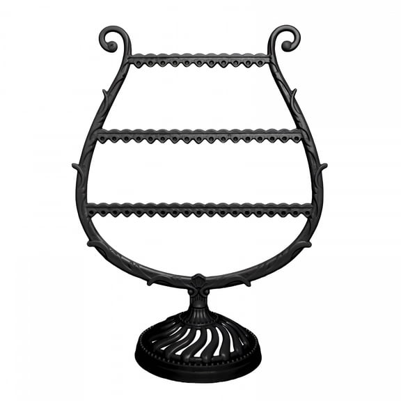 LAMIRO Earring Holder, Jewelry Rack, Display Organizer for Piercings, 3-Layer Ear Stud Holder Earring Display Stand Wooden Base Jewelry Organizer for Hanging Earrings