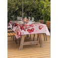 thumbnail image 2 of Outdoor Tablecloth with Umbrella Hole and Zipper, Pink Valentine's Day Rectangle Table Cloth 52x70 Inch Waterproof Tablecloth, Love Heart Truck Roses Gnomes Picnic Table Cover for Patio Camping, 2 of 7