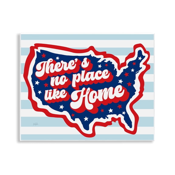 Stupell Industries No Place Like Home Text & Numbers Painting Unframed Art Print Wall Art, 14 x 11