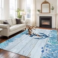 thumbnail image 3 of Area Rug 60×96in, Watercolor Nautical Anchor Coral Floor Carpet Living Room Rug, Ocean Theme on Farm Wood Non-Slip Welcome Mat Indoor Rugs for Bedroom Dining Room, 3 of 9