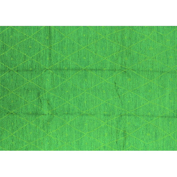 Ahgly Company Indoor Rectangle Oriental Green Industrial Area Rugs, 7' x 9'