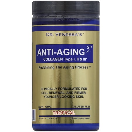 Dr Venessa's Anti-Aging 3 Collagen Powder Tropical, 600 GM