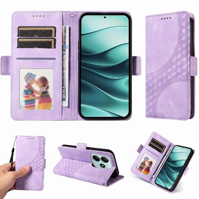 Funda GANGXUN para Xiaomi Redmi Note 14 4G con diseño acolchado elegante, cuero PU, protección total y ajuste preciso