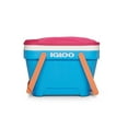 thumbnail image 1 of Igloo 25 Quart Picnic Basket Cooler in Pink and Blue with Orange Handles, 1 of 8