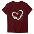 thumbnail image 2 of OKBOP Trendy Tops for Women 2024 Red Love Short Sleeve Crew Neck Easter T-Shirts Ladies Shirts Clearance $5, 2 of 3