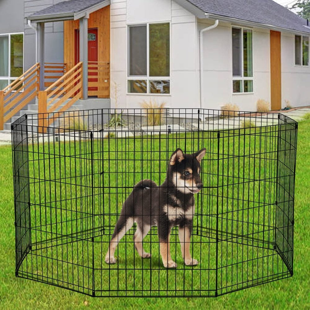 Dog Kennel 8 Panel Indoor Outdoor Pet PlaypenDog Crate Cage Fence
