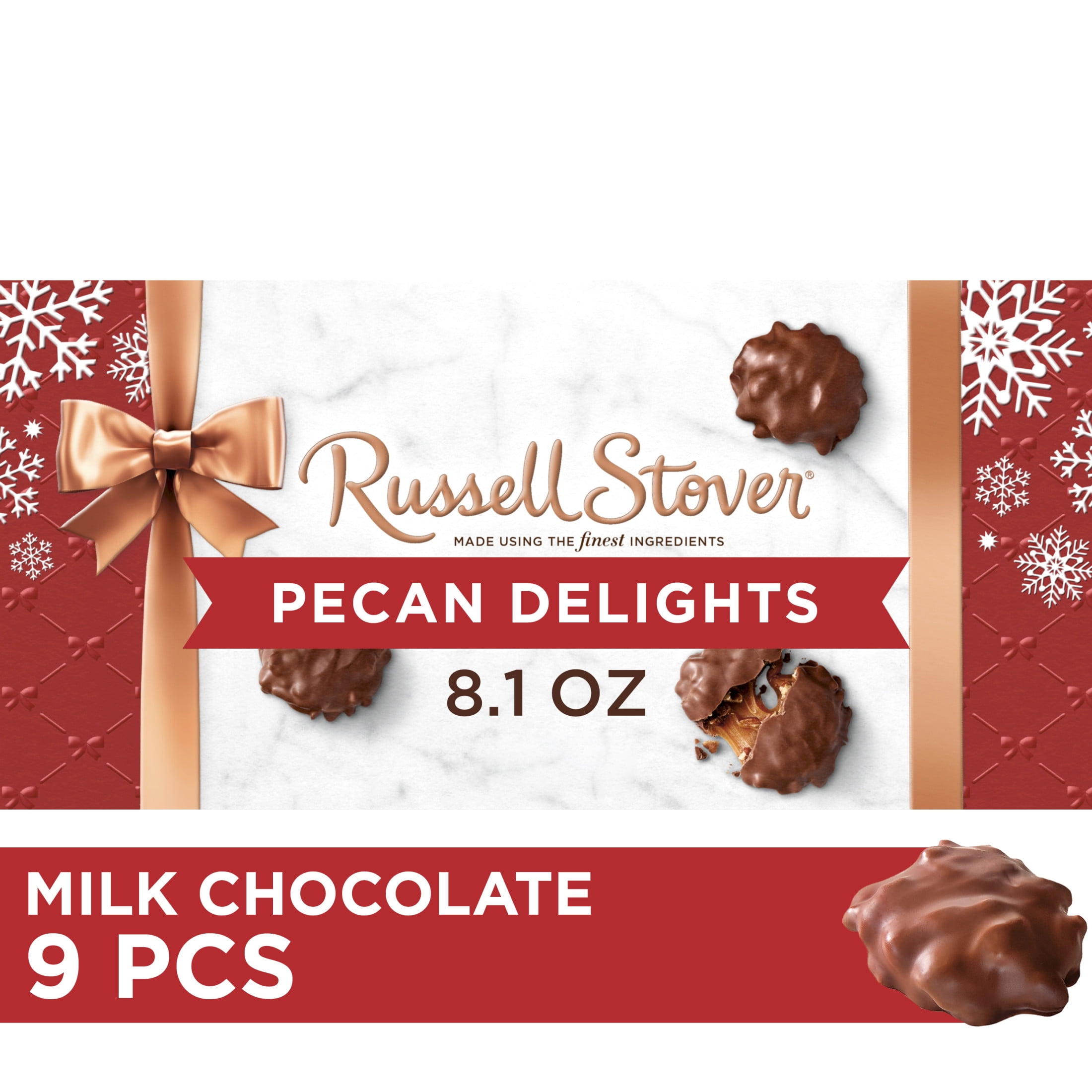 RUSSELL STOVER Christmas Milk Chocolate Pecan Delight, 9 Piece