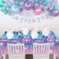 thumbnail image 5 of Mermaid Birthday Decorations - 162Pcs Mermaid Party Supplies Including mermaid plates and napkins, Mermaid Tablecloth, Pink Forks for Kids Under the Sea Mermaid Birthday Party Supplies, Serves 40, 5 of 6