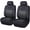 Black & Gray, variant on Flying Banner Car Seat Covers Protectors Full Set Synthetic Leather Front Pair Black