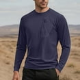 thumbnail image 2 of Kovlvoll Men's Long Sleeve Shirts Crewneck Lightweight Casual Athletic T-Shirt Loose Quick Dry Workout Base Tee Tops with Pockets, 2 of 5