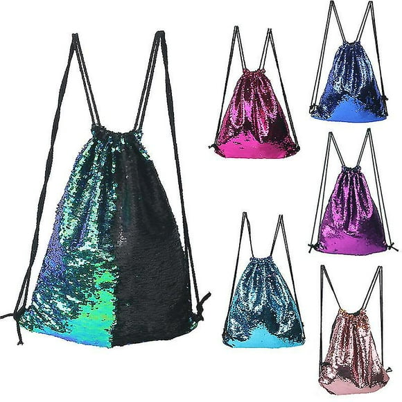 Sacs à Cordon à Paillettes Sirène, Sacs de Danse à Paillettes Réversibles, Sacs à Dos de Gym pour Filles et Enfants