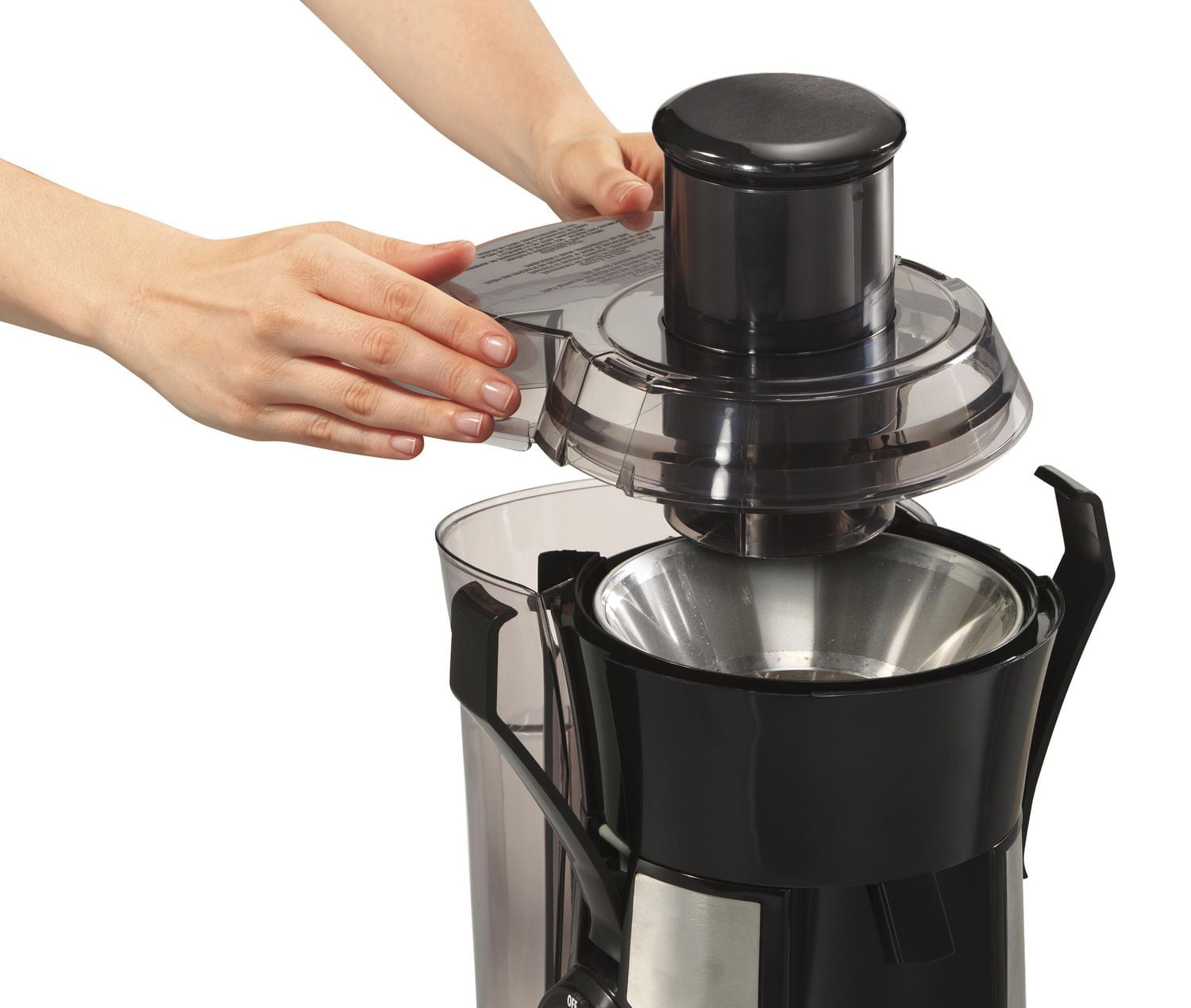 Hamilton Beach Health Smart Juice Extractor, 800 Watts, 3" Big Mouth Chute, Black, 67608Z
