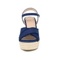 thumbnail image 5 of BLISSFUL STEP Women's Crisscross Fringe Strap Platform Espadrilles Wedge Heel Sandals Blue 6.5, 5 of 7