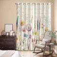 thumbnail image 3 of Leaf Wildflower Kitchen Curtains 96 Inch Length, Vintage Country Plant Floral Leaves Grommet Top Bedroom Living Room Curtains, Light Filtering Cafe Curtain Drapes 2 Panels Set 104''x96'', 3 of 9