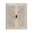 thumbnail image 6 of Kate and Laurel Mezzeta Decorative Coastal Two-Door Floating Bathroom Cabinet, 22 x 7 x 28, Whitewash, Decorative Over Toilet Storage Cabinet Made from Solid Mango Wood with Slatted Chevron Design, 6 of 9