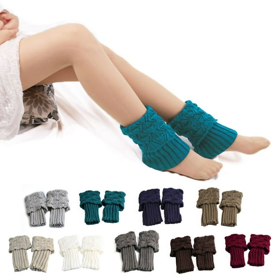 Dress Choice Womens Winter Boot Cuffs Knit Short Cable Knit Leg Warmers Boot Cuffs Socks