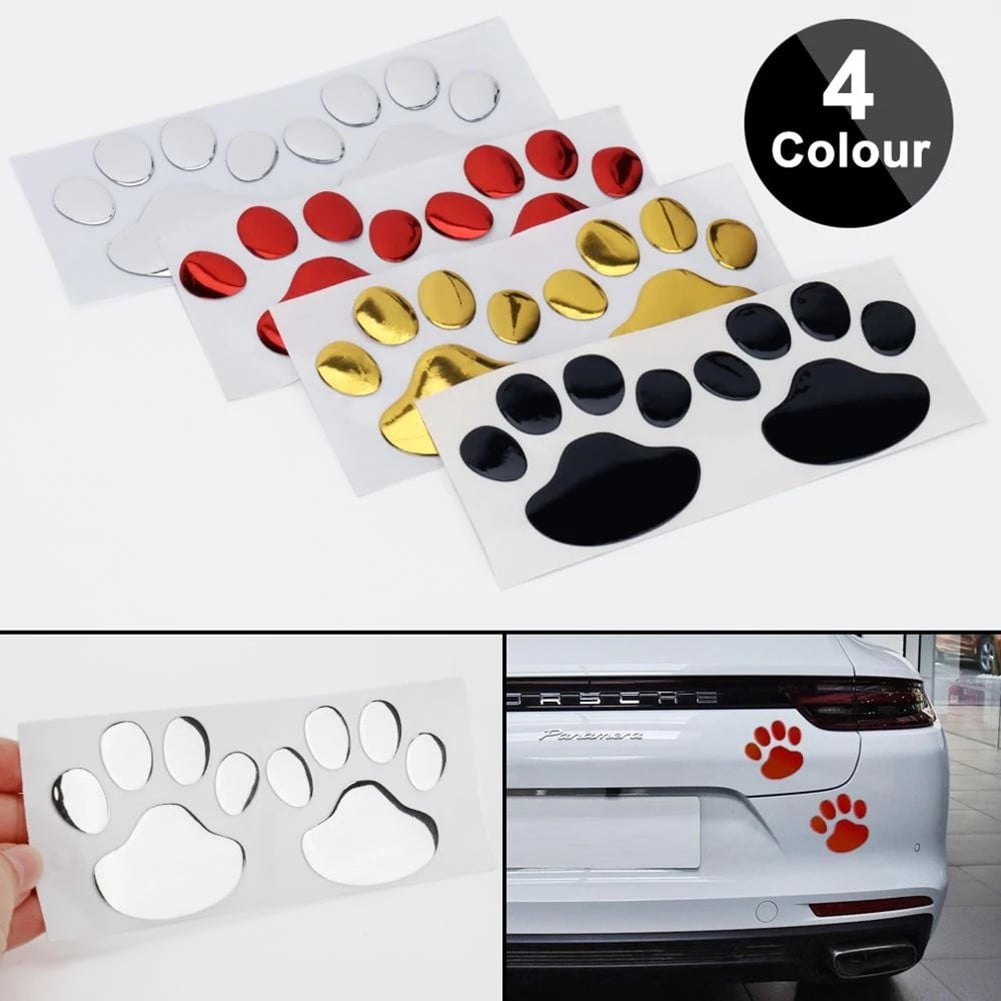 Car Sticker Design Paw 3D Animal Dog Cat Bear Foot Print Auto Accessories 