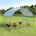 thumbnail image 2 of SEGMART Large Metal Chicken Coop for Yard, Outdoor Walk-in Chicken Coops for 5-10 Chickens, Chicken Pen Hen House Poultry Cage with Waterproof Cover and Tri-Supporting, Single Cage 75"L, Silver, 2 of 8