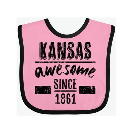 

Inktastic Kansas Awesome Since 1861 Gift Baby Boy or Baby Girl Bib