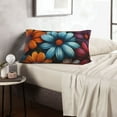thumbnail image 6 of Gukieu Colorful Blooming Flowers Print Plush Pillow Cover, Hidden Zipper Pillow Protector without Pillow Core, Suitable for Bedroom, Office, Car Decoration-14"x20", 6 of 6
