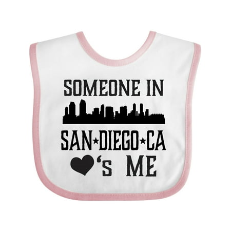 

Inktastic San Diego California Someone Loves Me Skyline Gift Baby Boy or Baby Girl Bib