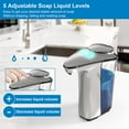 thumbnail image 4 of Automatic Soap Dispenser, Touchless Dish Soap Dispenser 17oz/500ml with Upgraded Infrared Sensor, 5 Adjustable Soap Dispensing Levels, Liquid Hand Soap Dispenser for Bathroom (Silver Set), 4 of 8