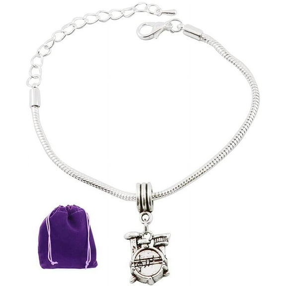 Emerald Park Jewelry Drum Set Snake Chain Charm Bracelet