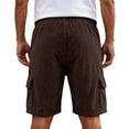 thumbnail image 4 of Men's Corduroy Shorts Casual Elastic Waist Drawstring Lightweight Summer Beach Shorts, 4 of 7