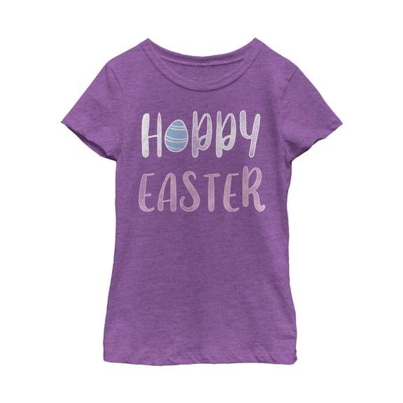 Girl's Lost Gods Hoppy Easter  Graphic Tee Purple Berry Large