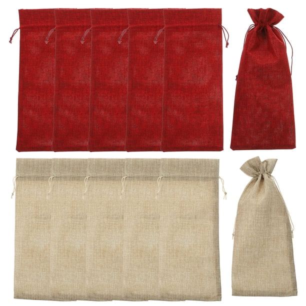 12 bolsas de regalo para botellas de vino con cordón, bolsa para botellas de vino y champán