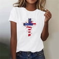 thumbnail image 2 of Busydd Womens Tops Independence Day T Shirts for Women Casual Short Sleeve Round Neck Summer Tops American Flag Print Patriotic Tshirts Stylish Comfortable Cotton Graphic Tees S, 2 of 7