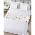 thumbnail image 5 of Xipuska Valentine Red Love Heart Bed Runners for Twin Size Bed, Decorative Bed Throws for Foot of Bed, Eucalyptus Leaves Rose Bed Runner Sofa Throw Bedding Scarf Protector Slipcover for Bedroom/Hotel, 5 of 6