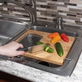 thumbnail image 3 of Classic Cuisine 2 in 1 Bamboo Cutting Board with Strainer for Over the Sink, 3 of 10