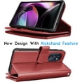 thumbnail image 4 of Tiflook Wallet Case for Motorola Moto G 5G 2022 / Moto G (2022) / XT2213, Luxury PU Leather Cash Credit Card Slots Holder Carrying Folio Flip Cover [Detachable Magnetic Hard Cases] Lanyard - Wine, 4 of 7
