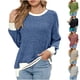 thumbnail image 1 of Camisetas para mujer,Camiseta de manga larga para mujer, cuello redondo, informal, mezcla de poliéster y elastano, diseño estampado para uso diario, sopatenor, 1 of 8