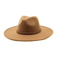 thumbnail image 3 of Jazz Hat Events Adults Dress Decor Camping Photo Props Fashion Wide Brim Hat Light Brown, 3 of 8