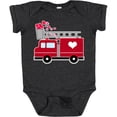 thumbnail image 3 of Inktastic Valentine's Day Red Firetruck with Pink Hearts Boys or Girls Baby Bodysuit, 3 of 5