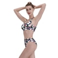 thumbnail image 5 of Daiia Rabbit And Rose printed 2 piece Swimsuit Bikinis for Women High Waisted Racerback Bathing Suits Summer Tummy Control Scoop Neck Swimwear-Medium, 5 of 8
