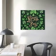 thumbnail image 4 of Nawypu  St. Patrick'S Day Wall Art Celtic Clover Shamrock Spring Green Horse Shoe Retro Background Decorative Painting for Office Bedroom Dining Room Decor Cotton Canvas, 4 of 5