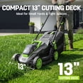 thumbnail image 2 of Steelite 13-Inch Cordless Lawn Mower, 21V Electric Lawn Mowers with Brushless Motor for Garden,2*4.0Ah Battery & Charger Included, 2 of 7