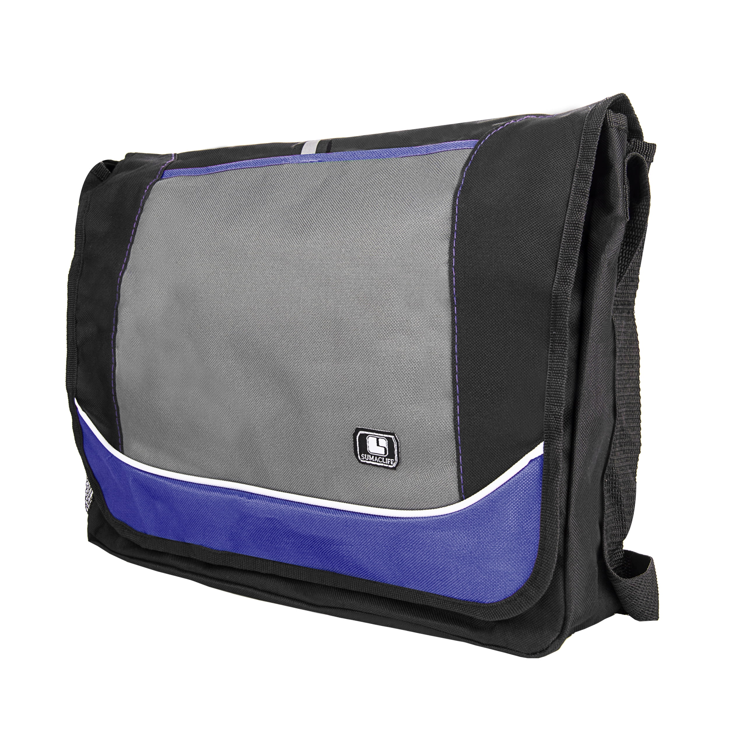 SumacLife Unisex Multipurpose Nylon 17'' Messenger Laptop Bag, Royal Blue