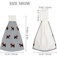 thumbnail image 2 of Hanging Towels 2 Pcs, Dish Towels Scottish Terrier in Xmas Hat Absorbent Hand Towels with Hanging Loop Washcloth for Bathroom Kitchen, 2 of 6