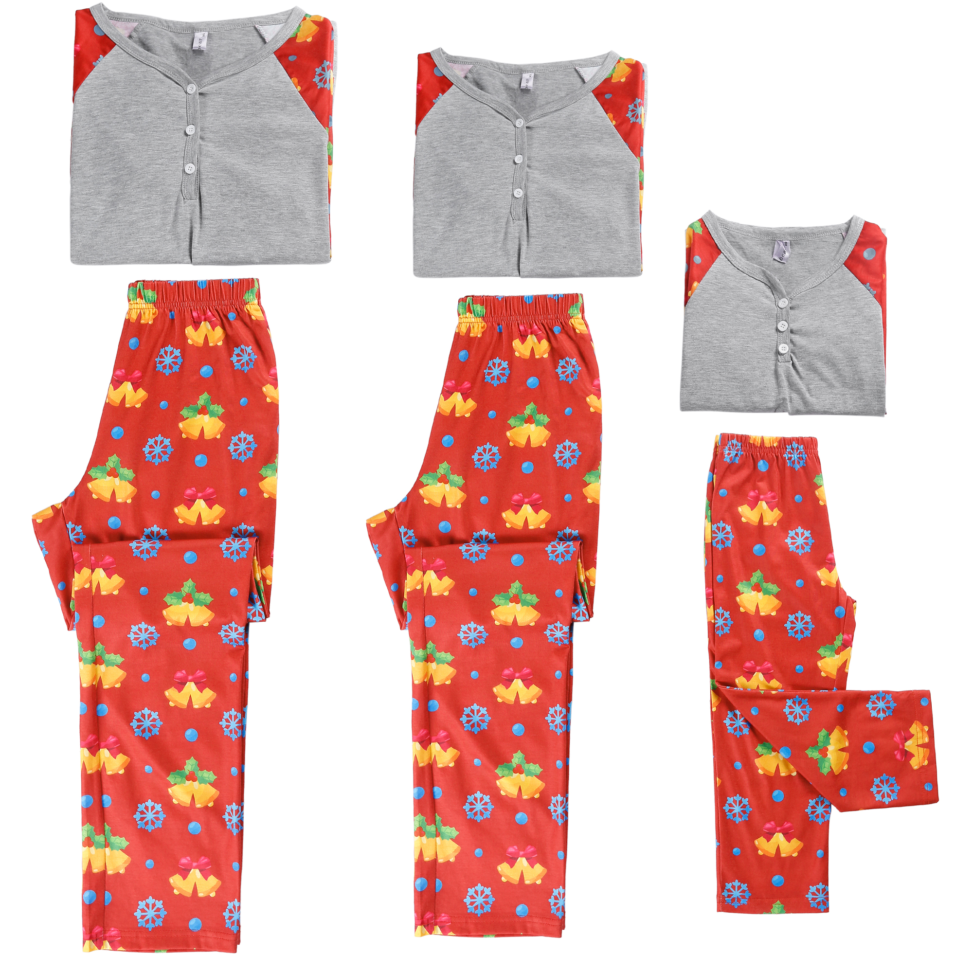 DARING DIVA Women's Christmas Family Long Sleeve Pajama Sets XS Red
