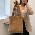 thumbnail image 2 of Jumpingount Bolso de felpa de primera calidad, bolso de hombro de gran capacidad para mujeres y niñas, bolso de hombro esponjoso, regalo Bolsas de mensajero y de hombro Caqui, 2 of 6