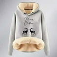 thumbnail image 2 of Christmas Cute Reindeer Hoodies for Women 2025 Long Sleeve Heavyweight Hooded Sweatshirt Pullover Tops, 2 of 4
