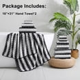 thumbnail image 5 of Jessy Home 2 Piece Black White Grid Stripe Hand Towels Set, 5 of 6