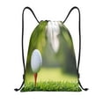 thumbnail image 1 of Saiise golf ball perched on a tee Pattern Sports Drawstring Backpack - String Swim Gym Bag with Wet Proof Pocket for Women&Men-Medium, 1 of 6