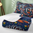 thumbnail image 4 of Erosebridal Fox Quilt King for Boys Girls, Navy Folk King Coverlet Set, 3-Piece 1 Bedspread and 2 Pillowcases, 4 of 7