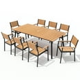 thumbnail image 2 of Pellebant 9 Pcs Yellow Patio Set 8 Armless Chairs 1 Table with Umbrella Hole, 2 of 7