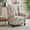 Beige, variant on Modern Floral Accent Chair, Upholstered Wingback Armchair with Padded Seat & High Back, Single Reading Chair for Living Room, Bedroom, Office